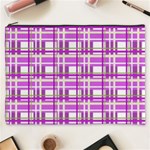 Purple plaid pattern Cosmetic Bag (XXXL) 