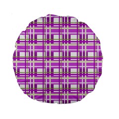 Purple plaid pattern Standard 15  Premium Round Cushions from ArtsNow.com Back