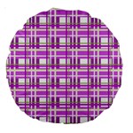 Purple plaid pattern Large 18  Premium Round Cushions