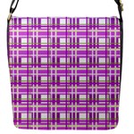 Purple plaid pattern Flap Messenger Bag (S)