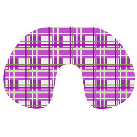 Purple plaid pattern Travel Neck Pillows from ArtsNow.com Front