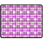 Purple plaid pattern Double Sided Fleece Blanket (Medium) 