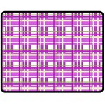 Purple plaid pattern Double Sided Fleece Blanket (Medium) 