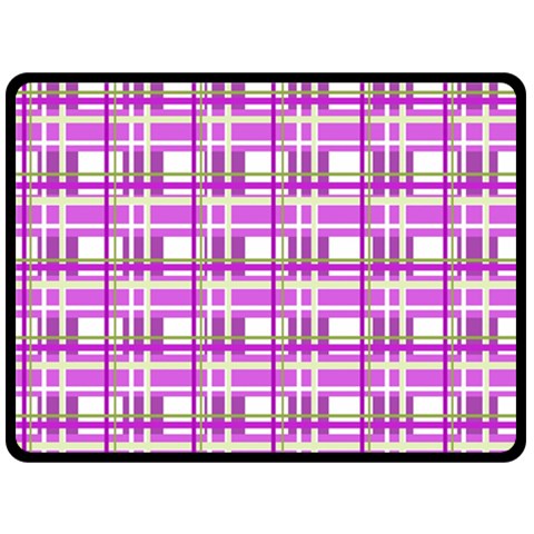 Purple plaid pattern Double Sided Fleece Blanket (Large)  from ArtsNow.com 80 x60  Blanket Front