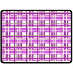 Purple plaid pattern Double Sided Fleece Blanket (Large) 