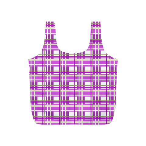 Purple plaid pattern Full Print Recycle Bags (S)  from ArtsNow.com Front