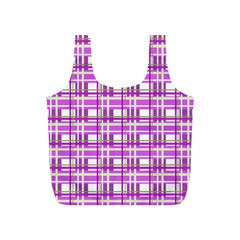 Purple plaid pattern Full Print Recycle Bags (S)  from ArtsNow.com Front