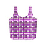 Purple plaid pattern Full Print Recycle Bags (S) 