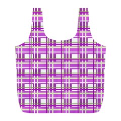 Purple plaid pattern Full Print Recycle Bags (L)  from ArtsNow.com Front