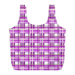 Purple plaid pattern Full Print Recycle Bags (L) 