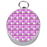 Purple plaid pattern Silver Compasses