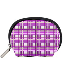Purple plaid pattern Accessory Pouches (Small)  from ArtsNow.com Front