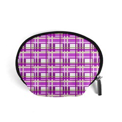 Purple plaid pattern Accessory Pouches (Small)  from ArtsNow.com Front