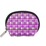 Purple plaid pattern Accessory Pouches (Small) 