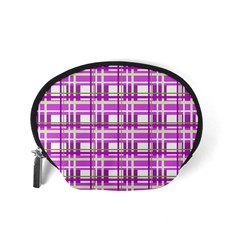 Purple plaid pattern Accessory Pouches (Small)  from ArtsNow.com Back