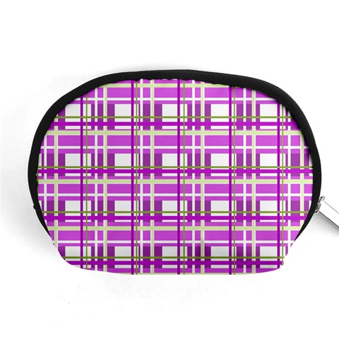 Purple plaid pattern Accessory Pouches (Medium)  from ArtsNow.com Front
