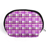 Purple plaid pattern Accessory Pouches (Medium) 