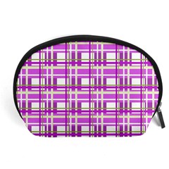 Purple plaid pattern Accessory Pouches (Large)  from ArtsNow.com Front