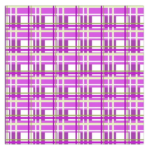 Purple plaid pattern Large Satin Scarf (Square) from ArtsNow.com Front