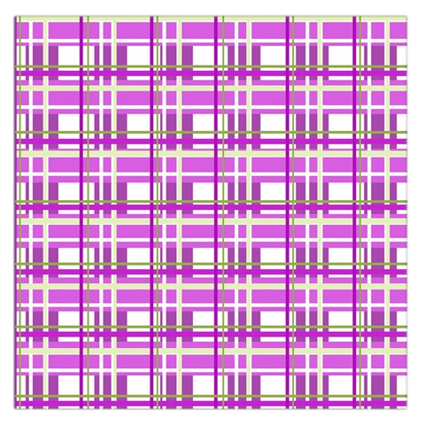 Purple plaid pattern Large Satin Scarf (Square) from ArtsNow.com Front