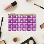 Purple plaid pattern Cosmetic Bag (XS)