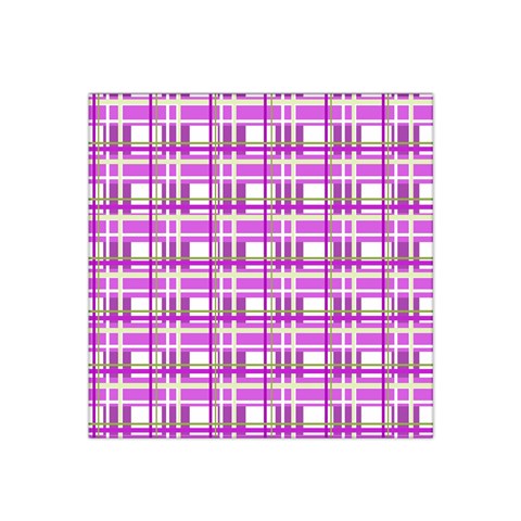 Purple plaid pattern Satin Bandana Scarf from ArtsNow.com Front