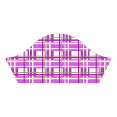 Purple plaid pattern Cotton Crop Top from ArtsNow.com Left Sleeve