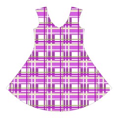 Purple plaid pattern Short Sleeve V Front