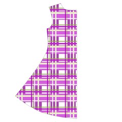 Purple plaid pattern Short Sleeve V Back Left