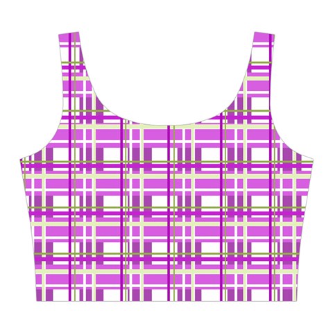 Purple plaid pattern Midi Sleeveless Dress from ArtsNow.com Top Front