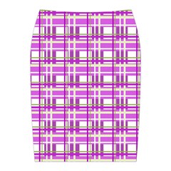 Purple plaid pattern Midi Wrap Pencil Skirt from ArtsNow.com Back