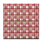 Red plaid pattern Tile Coasters