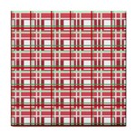 Red plaid pattern Tile Coasters