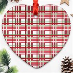 Red plaid pattern Ornament (Heart) 