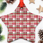 Red plaid pattern Ornament (Star) 