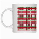 Red plaid pattern White Mugs