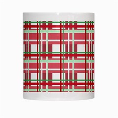 Red plaid pattern White Mugs from ArtsNow.com Center
