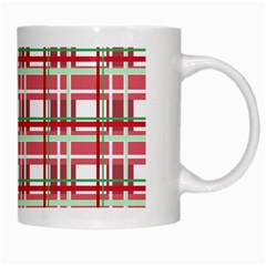 Red plaid pattern White Mugs from ArtsNow.com Right