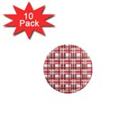 Red plaid pattern 1  Mini Magnet (10 pack) 