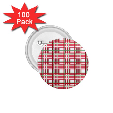 Red plaid pattern 1.75  Buttons (100 pack)  from ArtsNow.com Front