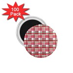 Red plaid pattern 1.75  Magnets (100 pack) 