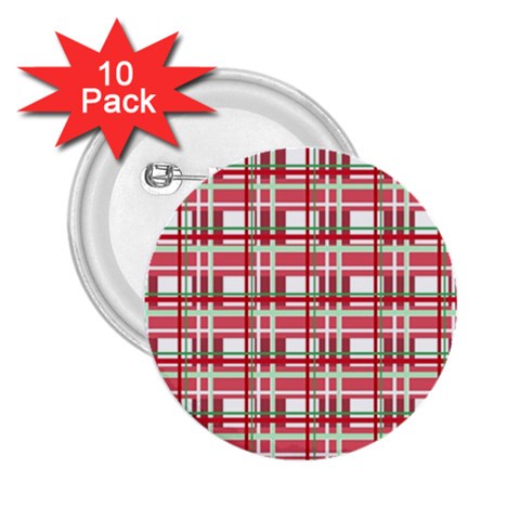 Red plaid pattern 2.25  Buttons (10 pack)  from ArtsNow.com Front