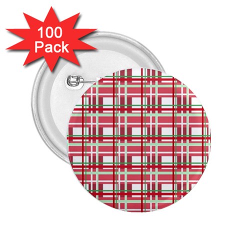 Red plaid pattern 2.25  Buttons (100 pack)  from ArtsNow.com Front