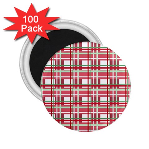 Red plaid pattern 2.25  Magnets (100 pack)  from ArtsNow.com Front