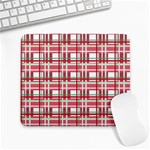 Red plaid pattern Large Mousepads