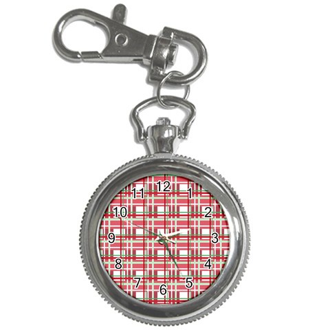 Red plaid pattern Key Chain Watches from ArtsNow.com Front