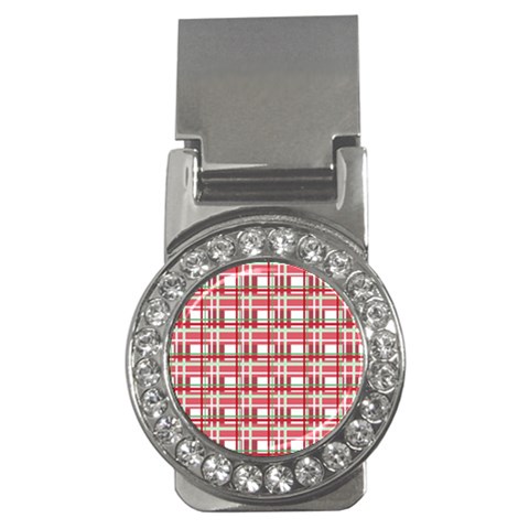 Red plaid pattern Money Clips (CZ)  from ArtsNow.com Front