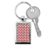 Red plaid pattern Key Chains (Rectangle) 