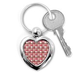 Red plaid pattern Key Chains (Heart) 