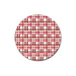 Red plaid pattern Magnet 3  (Round)